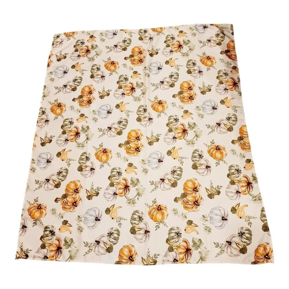 Thanksgiving Fall Pumpkin Autumn Harvest Tablecloth Beautiful Fabric 58